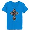 Ladies’  Junior Fine Jersey V-Neck Longer Length T-Shirt Thumbnail