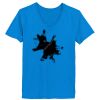 Ladies’  Junior Fine Jersey V-Neck Longer Length T-Shirt Thumbnail