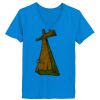 Ladies’  Junior Fine Jersey V-Neck Longer Length T-Shirt Thumbnail