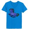 Ladies’  Junior Fine Jersey V-Neck Longer Length T-Shirt Thumbnail