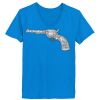 Ladies’  Junior Fine Jersey V-Neck Longer Length T-Shirt Thumbnail