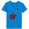 Ladies’  Junior Fine Jersey V-Neck Longer Length T-Shirt Thumbnail