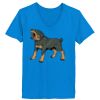 Ladies’  Junior Fine Jersey V-Neck Longer Length T-Shirt Thumbnail