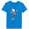Ladies’  Junior Fine Jersey V-Neck Longer Length T-Shirt Thumbnail