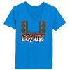 Ladies’  Junior Fine Jersey V-Neck Longer Length T-Shirt Thumbnail