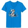 Ladies’  Junior Fine Jersey V-Neck Longer Length T-Shirt Thumbnail