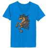Ladies’  Junior Fine Jersey V-Neck Longer Length T-Shirt Thumbnail