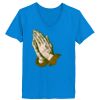 Ladies’  Junior Fine Jersey V-Neck Longer Length T-Shirt Thumbnail