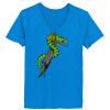 Ladies’  Junior Fine Jersey V-Neck Longer Length T-Shirt Thumbnail