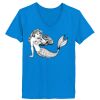 Ladies’  Junior Fine Jersey V-Neck Longer Length T-Shirt Thumbnail