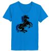 Ladies’  Junior Fine Jersey V-Neck Longer Length T-Shirt Thumbnail