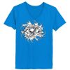Ladies’  Junior Fine Jersey V-Neck Longer Length T-Shirt Thumbnail