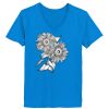 Ladies’  Junior Fine Jersey V-Neck Longer Length T-Shirt Thumbnail