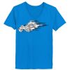 Ladies’  Junior Fine Jersey V-Neck Longer Length T-Shirt Thumbnail