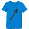 Ladies’  Junior Fine Jersey V-Neck Longer Length T-Shirt Thumbnail