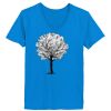 Ladies’  Junior Fine Jersey V-Neck Longer Length T-Shirt Thumbnail