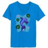 Ladies’  Junior Fine Jersey V-Neck Longer Length T-Shirt Thumbnail