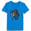 Ladies’  Junior Fine Jersey V-Neck Longer Length T-Shirt Thumbnail