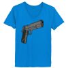 Ladies’  Junior Fine Jersey V-Neck Longer Length T-Shirt Thumbnail