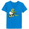 Ladies’  Junior Fine Jersey V-Neck Longer Length T-Shirt Thumbnail