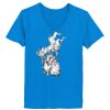 Ladies’  Junior Fine Jersey V-Neck Longer Length T-Shirt Thumbnail