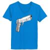 Ladies’  Junior Fine Jersey V-Neck Longer Length T-Shirt Thumbnail