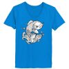 Ladies’  Junior Fine Jersey V-Neck Longer Length T-Shirt Thumbnail