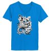 Ladies’  Junior Fine Jersey V-Neck Longer Length T-Shirt Thumbnail