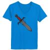 Ladies’  Junior Fine Jersey V-Neck Longer Length T-Shirt Thumbnail