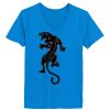 Ladies’  Junior Fine Jersey V-Neck Longer Length T-Shirt Thumbnail