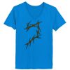 Ladies’  Junior Fine Jersey V-Neck Longer Length T-Shirt Thumbnail