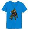 Ladies’  Junior Fine Jersey V-Neck Longer Length T-Shirt Thumbnail