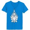 Ladies’  Junior Fine Jersey V-Neck Longer Length T-Shirt Thumbnail