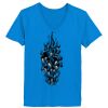 Ladies’  Junior Fine Jersey V-Neck Longer Length T-Shirt Thumbnail