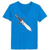 Ladies’  Junior Fine Jersey V-Neck Longer Length T-Shirt Thumbnail