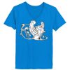 Ladies’  Junior Fine Jersey V-Neck Longer Length T-Shirt Thumbnail