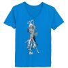 Ladies’  Junior Fine Jersey V-Neck Longer Length T-Shirt Thumbnail