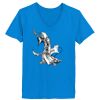 Ladies’  Junior Fine Jersey V-Neck Longer Length T-Shirt Thumbnail