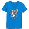 Ladies’  Junior Fine Jersey V-Neck Longer Length T-Shirt Thumbnail