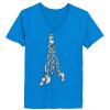 Ladies’  Junior Fine Jersey V-Neck Longer Length T-Shirt Thumbnail