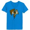 Ladies’  Junior Fine Jersey V-Neck Longer Length T-Shirt Thumbnail