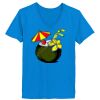 Ladies’  Junior Fine Jersey V-Neck Longer Length T-Shirt Thumbnail
