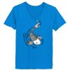 Ladies’  Junior Fine Jersey V-Neck Longer Length T-Shirt Thumbnail