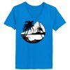 Ladies’  Junior Fine Jersey V-Neck Longer Length T-Shirt Thumbnail
