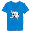 Ladies’  Junior Fine Jersey V-Neck Longer Length T-Shirt Thumbnail