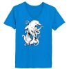 Ladies’  Junior Fine Jersey V-Neck Longer Length T-Shirt Thumbnail