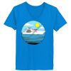 Ladies’  Junior Fine Jersey V-Neck Longer Length T-Shirt Thumbnail