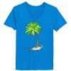 Ladies’  Junior Fine Jersey V-Neck Longer Length T-Shirt Thumbnail
