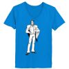 Ladies’  Junior Fine Jersey V-Neck Longer Length T-Shirt Thumbnail