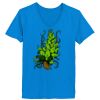 Ladies’  Junior Fine Jersey V-Neck Longer Length T-Shirt Thumbnail